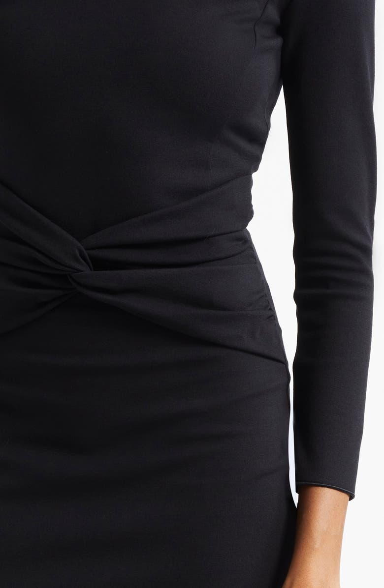Emporio Armani Punto Milano Long Sleeve Jersey Dress, Alternate, color, Black