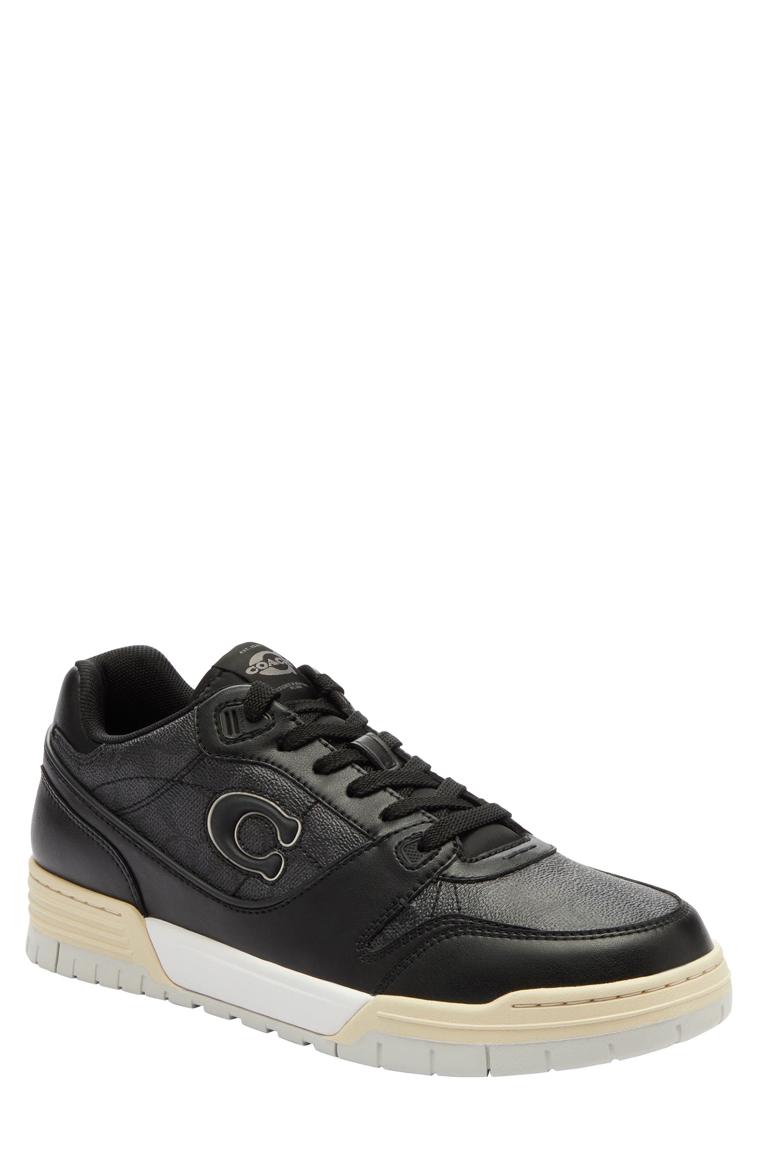 COACH Soho Logo Low Top Sneaker, Main, color, Charcoal/ Black/ Gum