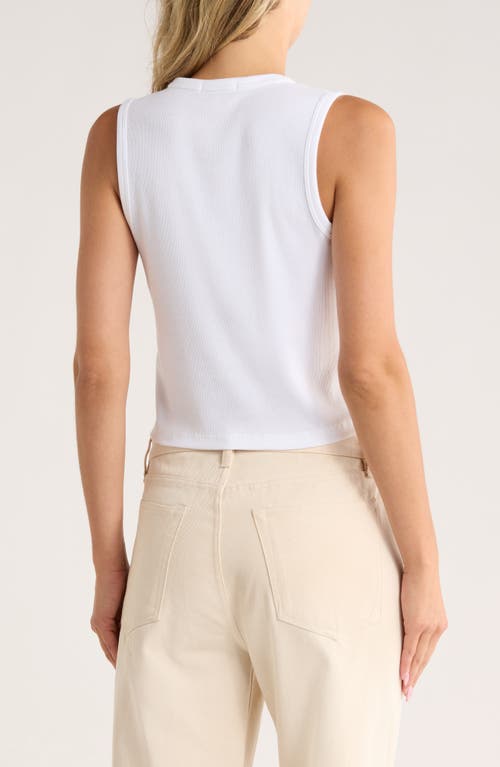 Rag & Bone Essie Rib Crop Tank In White