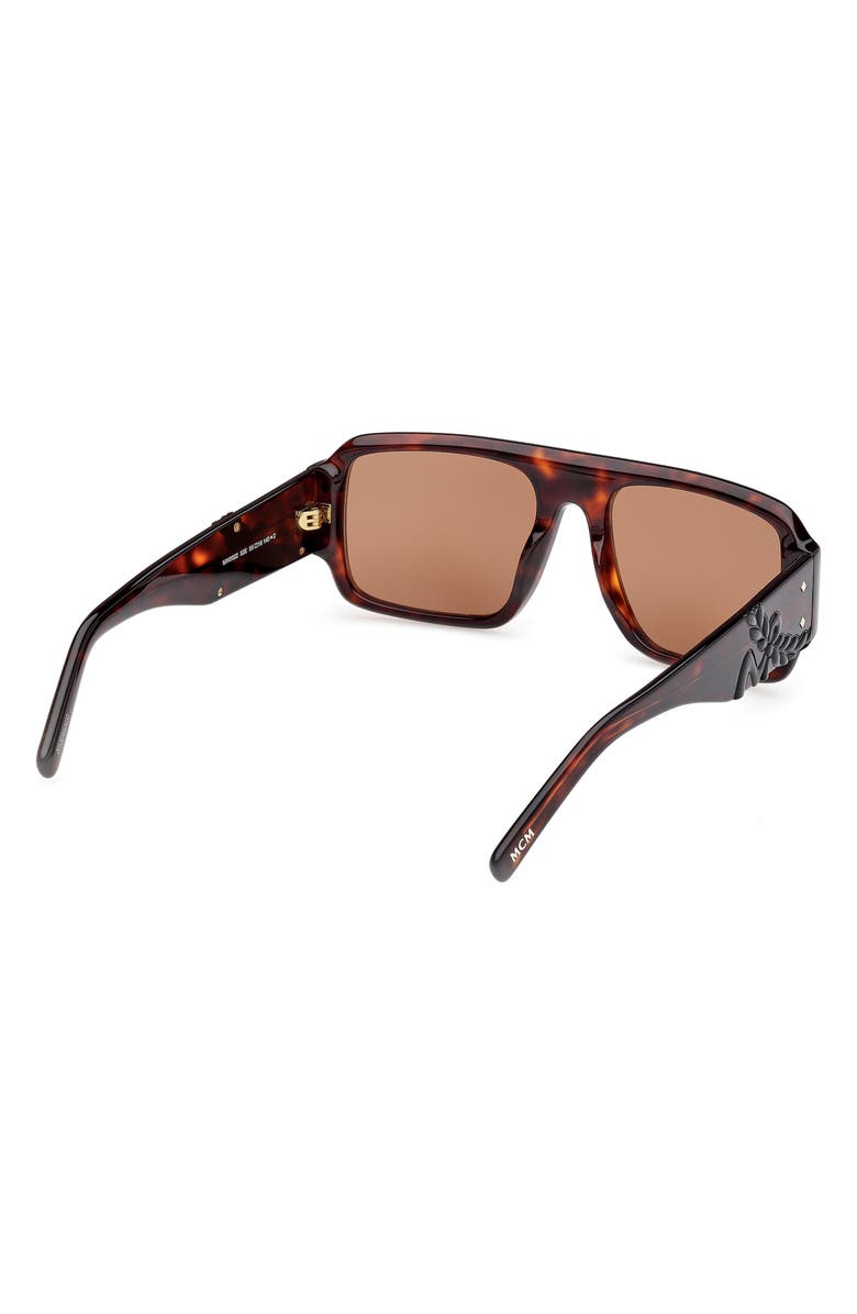 MCM 55mm Polarized Navigator Sunglasses, Alternate, color, Dark Havana / Brown