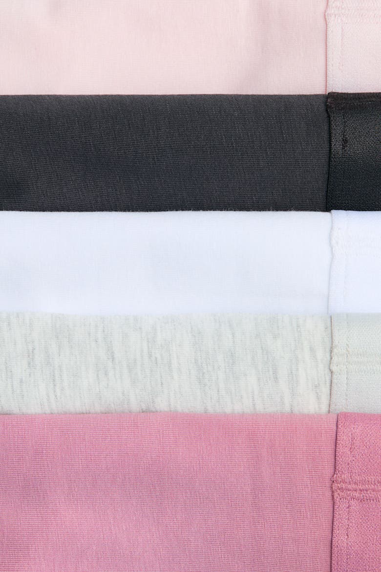 5-pack Cotton Boxer Briefs, Alternate, color, Black/white/pink