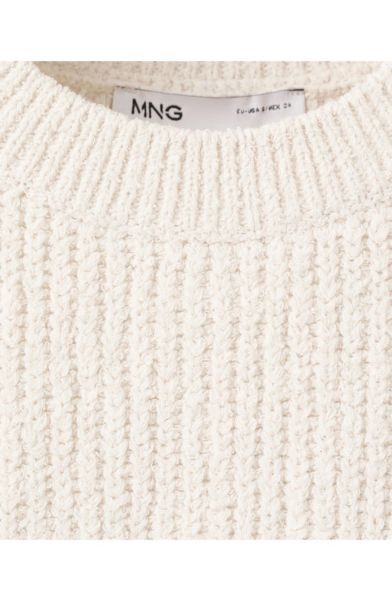 MANGO Bruma Crop Sweater Tank, Alternate, color, Ecru