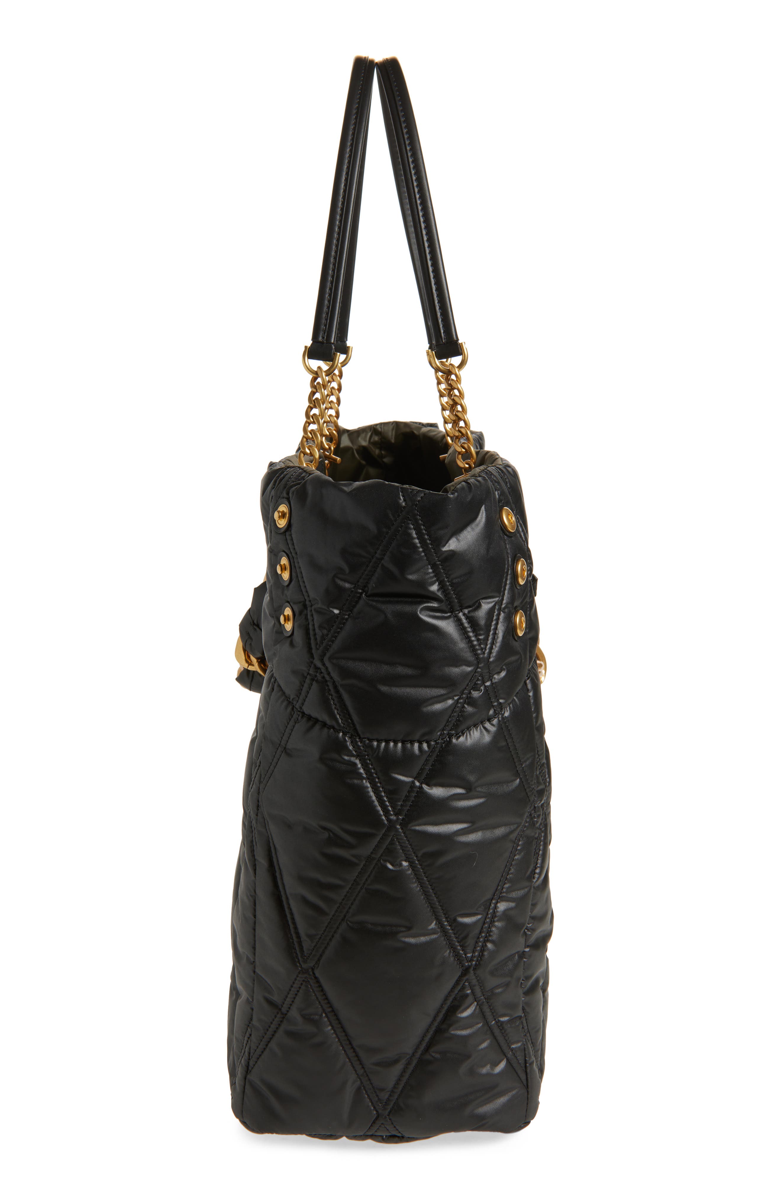 Balmain XXL 1945 Soft Quilted Nylon Tote Bag, Alternate, color, 