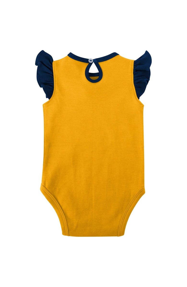 Outerstuff Girls Newborn & Infant Navy/Gold West Virginia Mountaineers Spread the Love 2-Pack Bodysuit Set, Alternate, color, 