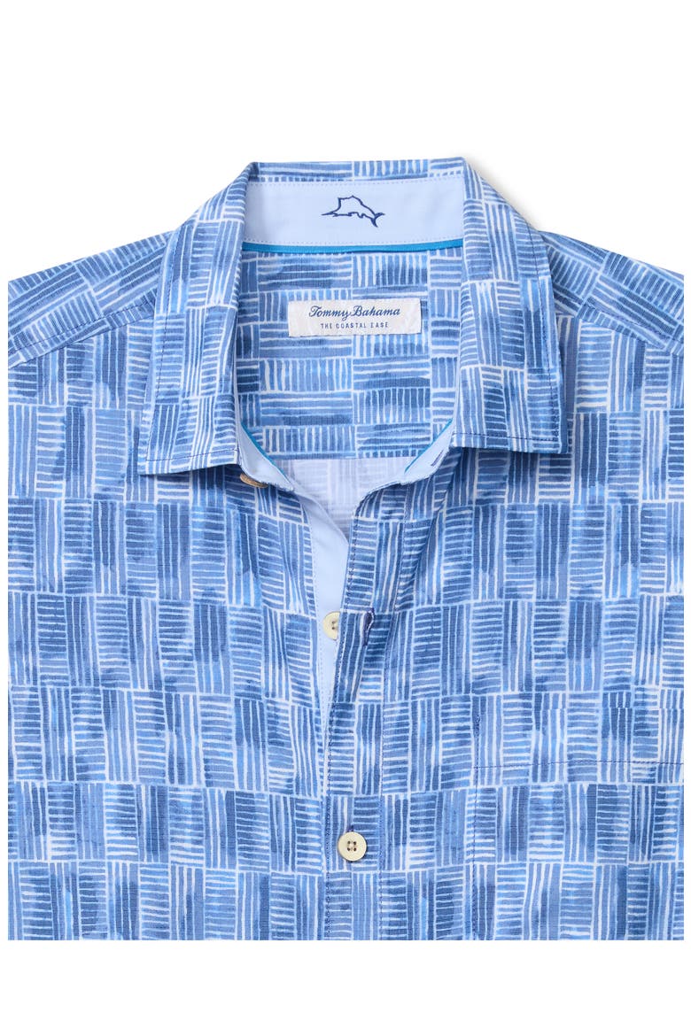 Coastal Ease Geo Fades Button-Up Shirt, Alternate, color, BUCCANEER BLUE