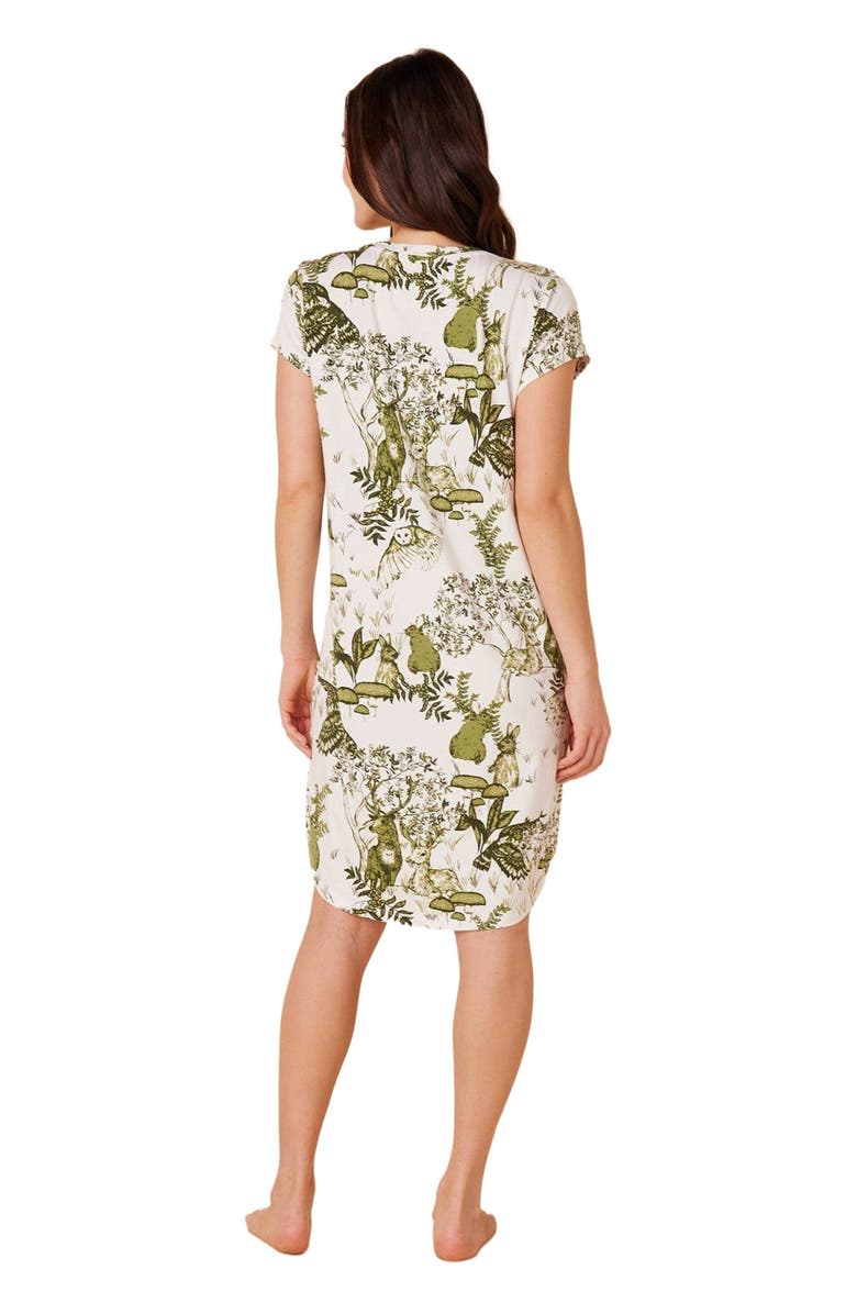 The Cat's Pajamas Pima Knit Short-Sleeved Sleep Shirt, Alternate, color, Woodside