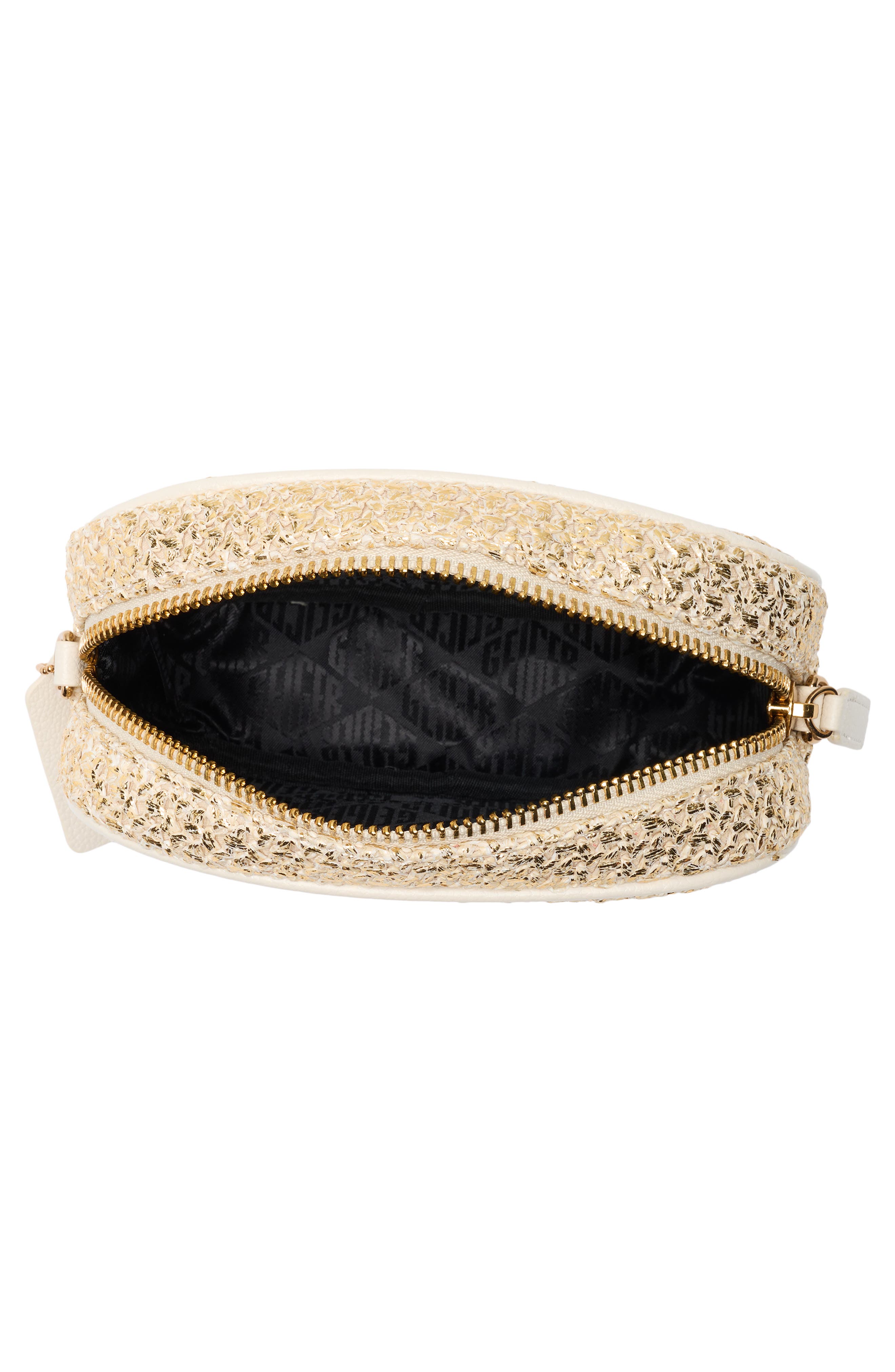 Kurt Geiger London Chiswick Faux Raffia Camera Bag, Alternate, color, Open Yellow