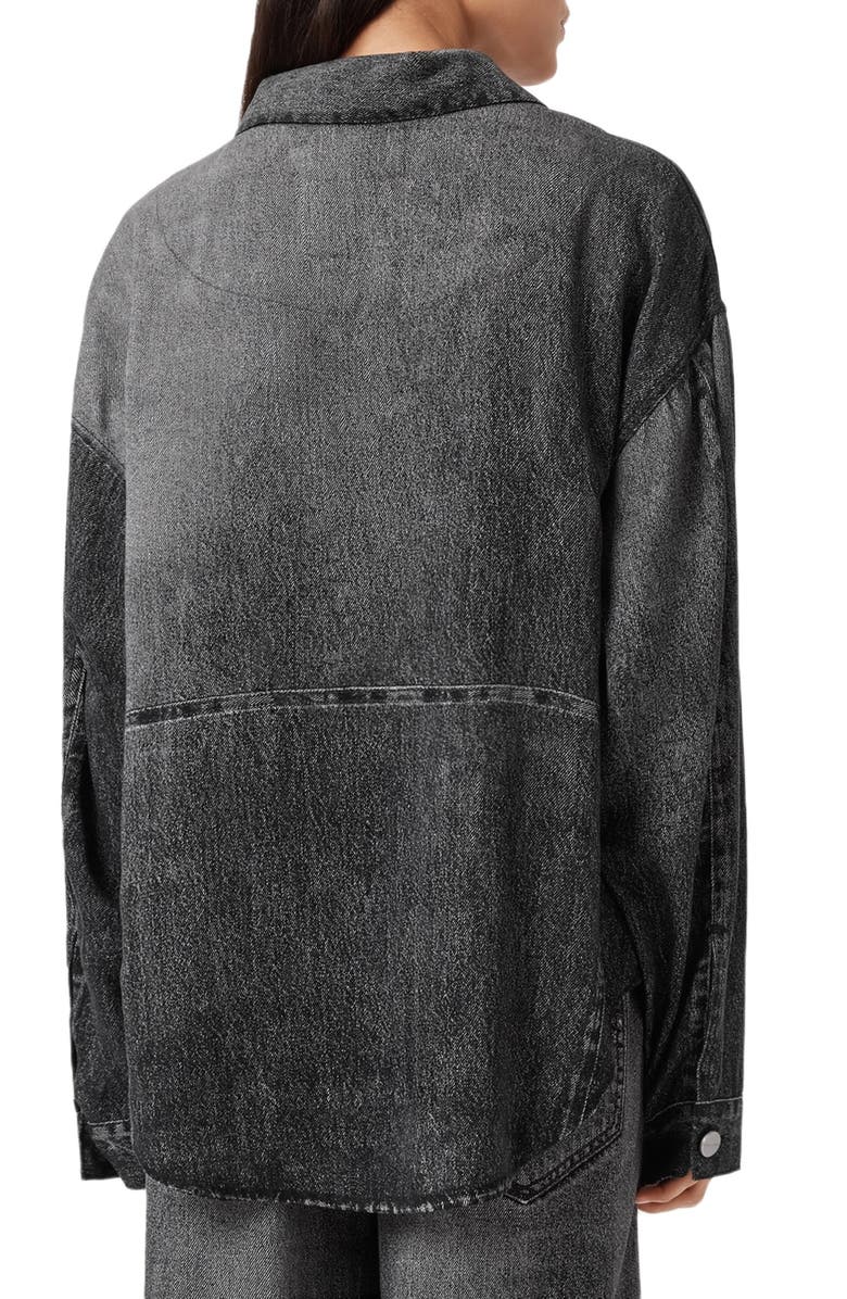 AllSaints Hettie Illusion Denim Shacket, Alternate, color, Illusion Black