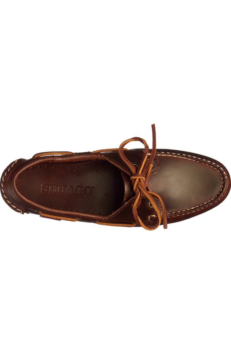 Sebago Jacqueline Waxy Woman Boat Shoes, Alternate, color, Brown