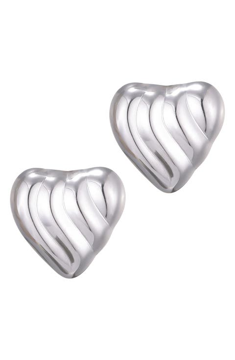 Heart Statement Stud Earrings