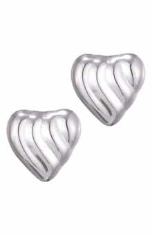 Adornia Heart Statement Stud Earrings