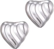 Adornia Heart Statement Stud Earrings