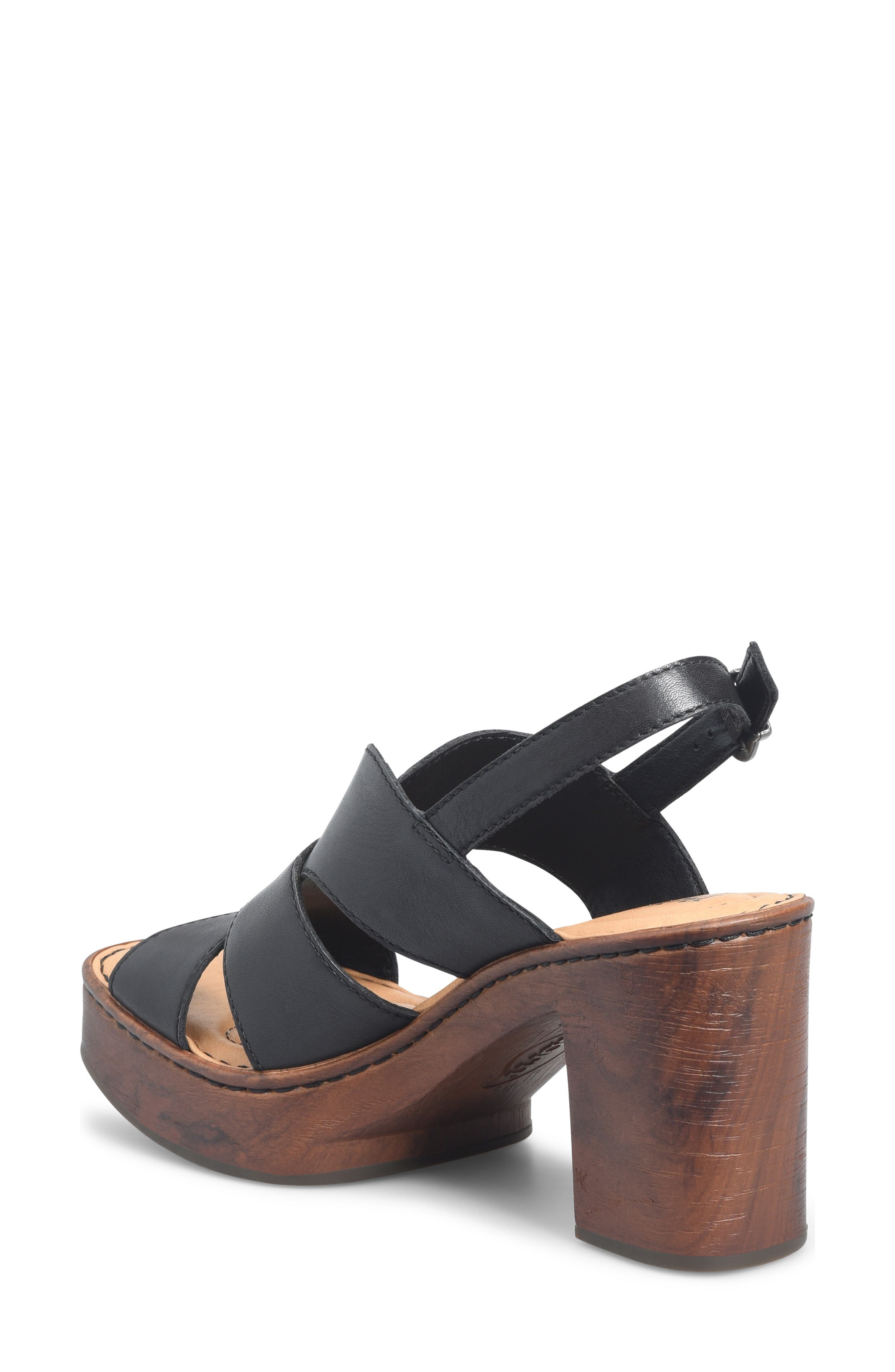 Børn Nassau Slingback Platform Sandal, Alternate, color, Black Leather