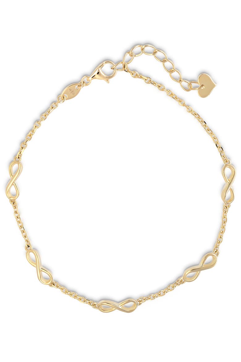 Infinity Five-Charm Chain Bracelet in 14K Gold, Alternate, color, Yellow Gold