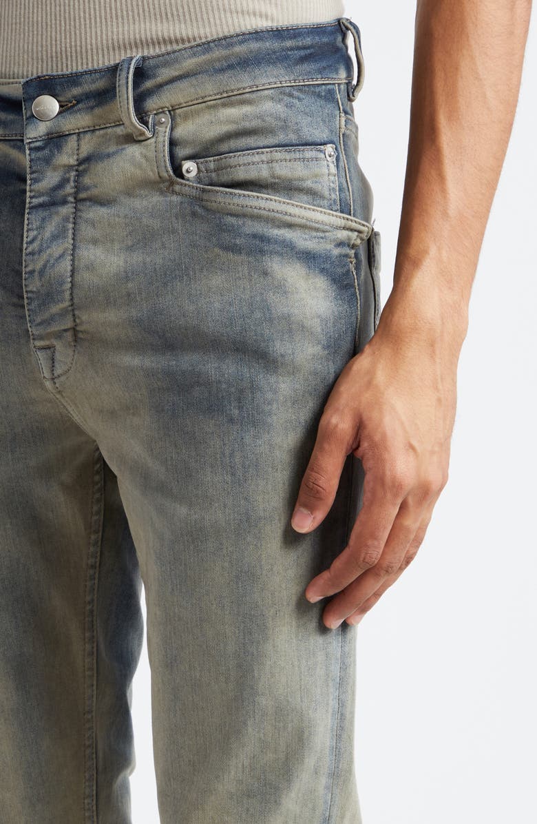 Rick Owens Dégradé Destroyed Hem Skinny Jeans, Alternate, color, 
