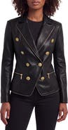 Bagatelle Fitted Faux Leather Moto Blazer