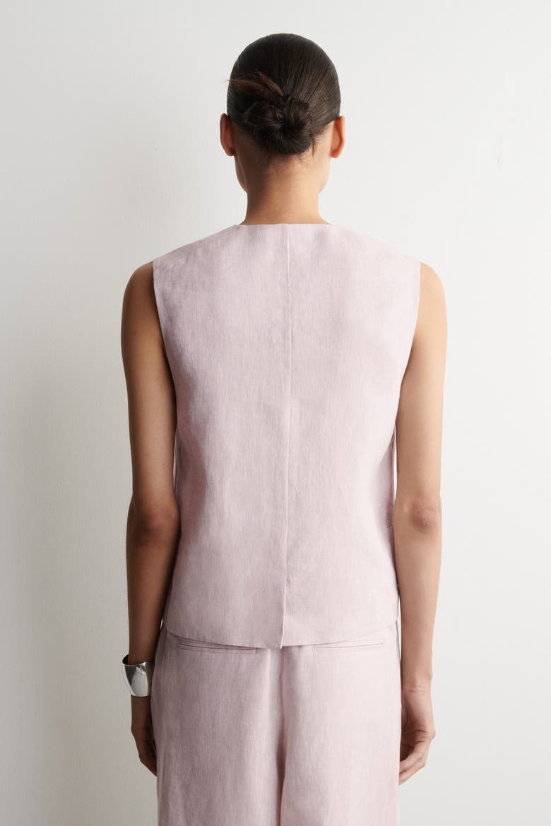 Linen Vest, Alternate, color, LIGHT PINK