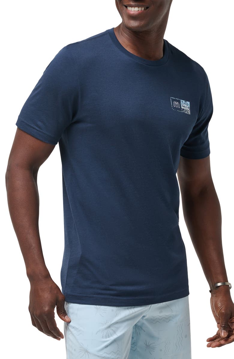 TravisMathew Lighthouse Rock Graphic T-Shirt, Alternate, color, Total Eclipse