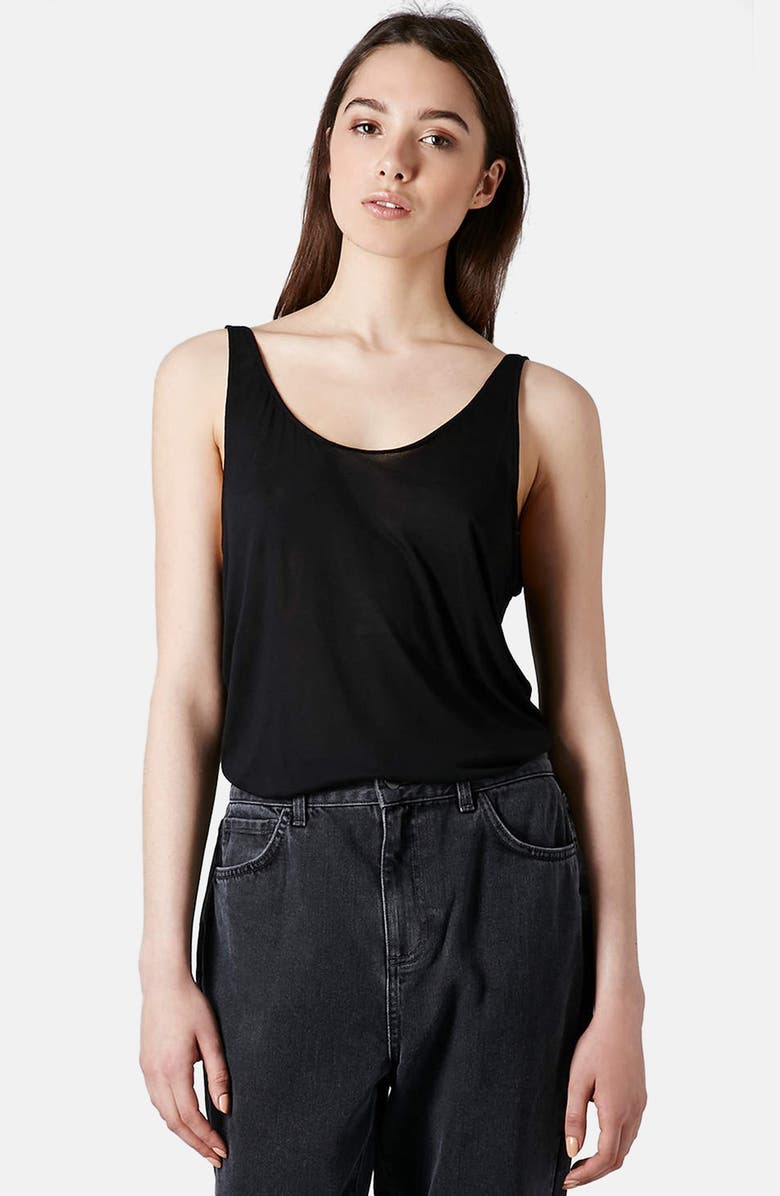 Topshop 'Premium Cash' Draped Tank, Main, color,