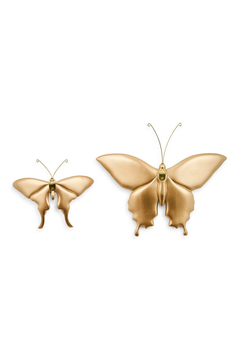 Set of 2 Mocha Butterfly Wall Decor, Alternate, color, MOCHA