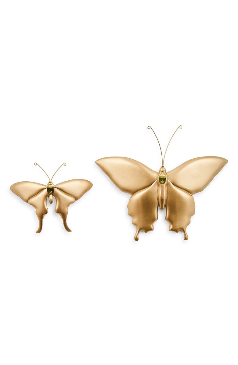 MACKENZIE CHILDS Set of 2 Mocha Butterfly Wall Decor, Alternate, color, Mocha
