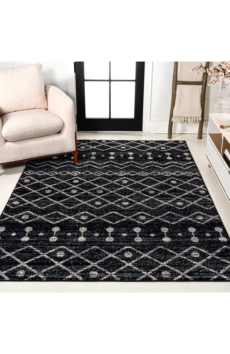 JONATHAN Y Aksil Moroccan Beni Souk Area Rug, Alternate, color, Black/Cream
