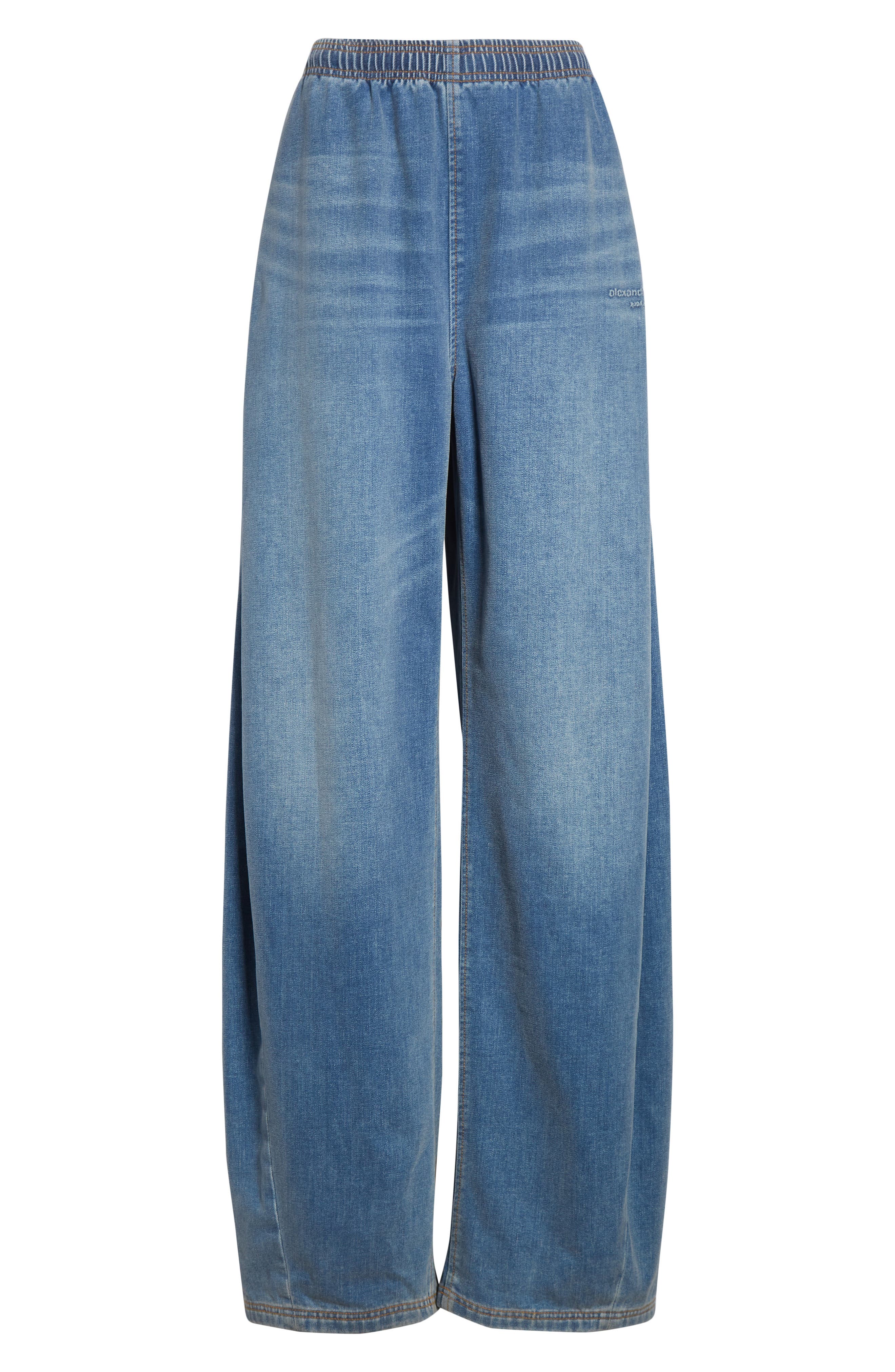 Elastic Waist Brushed Denim Sweatpants (Women) | Nordstrom