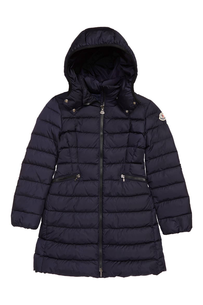 Charpal Water Resistant Down Hooded Puffer Coat, Main, color, NAVY