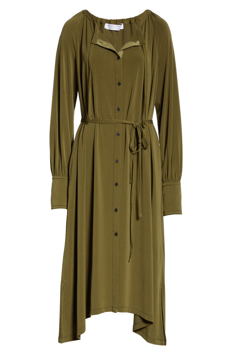 Proenza Schouler White Label Matte Jersey Long Sleeve Midi Dress, Alternate, color, 