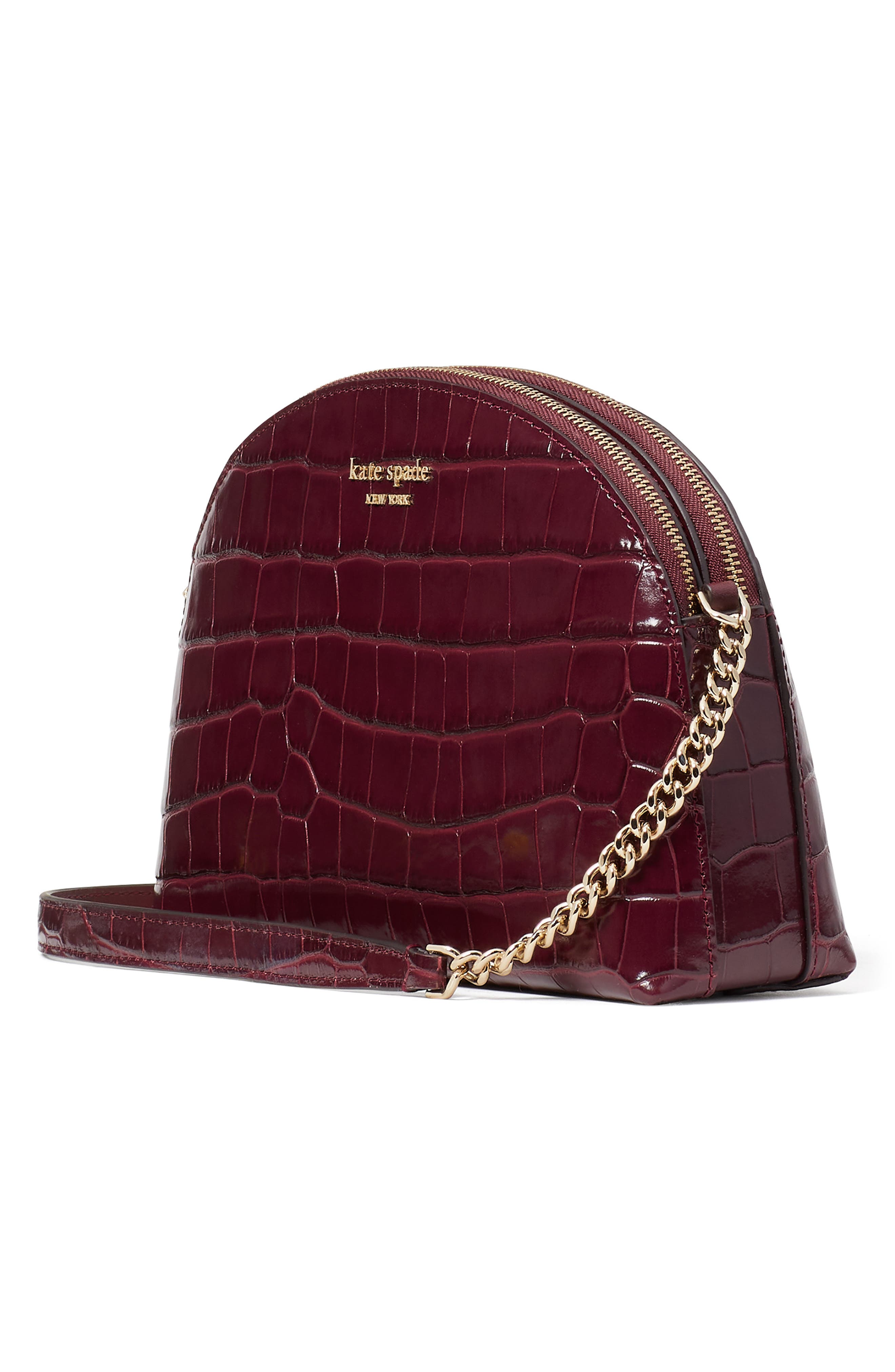 Kate Spade New York spencer croc embossed crossbody bag, Alternate, color, 