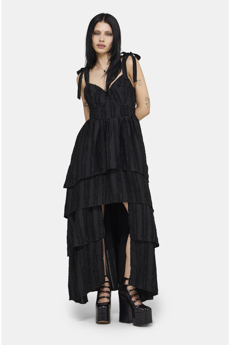 Acantha Tiered Front Split Maxi Dress, Main, color, Black