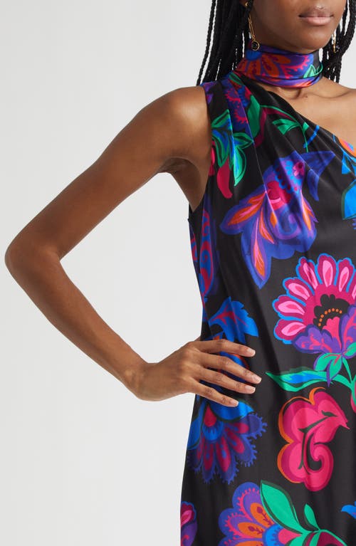 Ramy Brook Dolly Asymmetric Stretch Silk Minidress In Multi