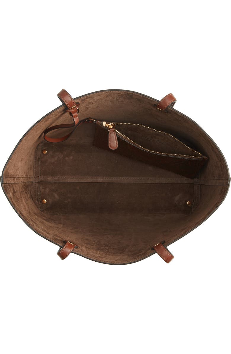 Etro Large Paisley Essential Shopper, Alternate, color, Brown/ Red