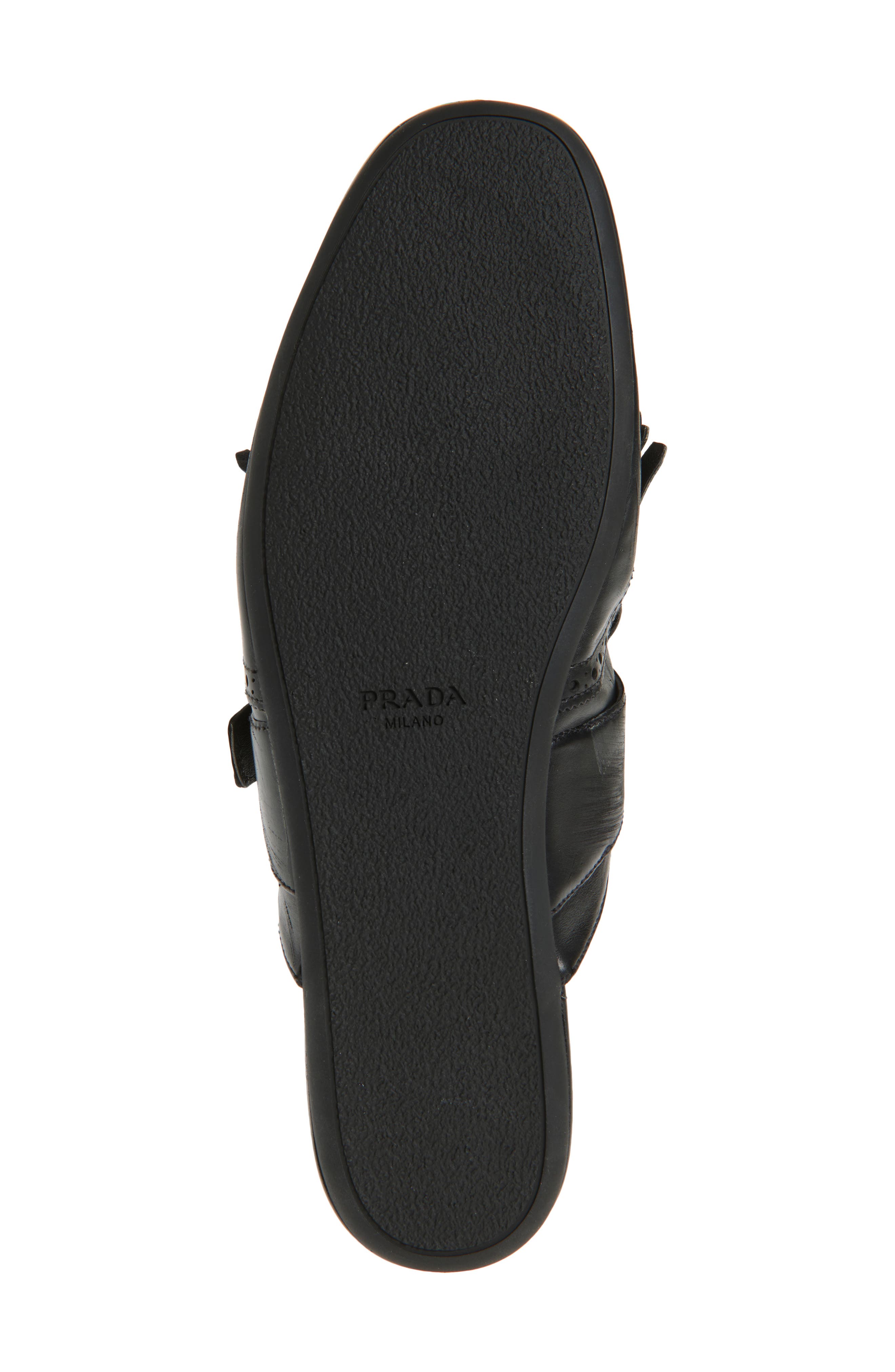 Prada Shuffle Kiltie Loafer Mule, Alternate, color, Nero