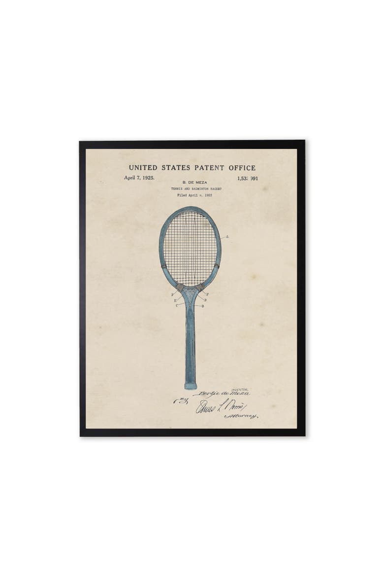 Tennis Racket Patent in Black Frame, Main, color, Multi