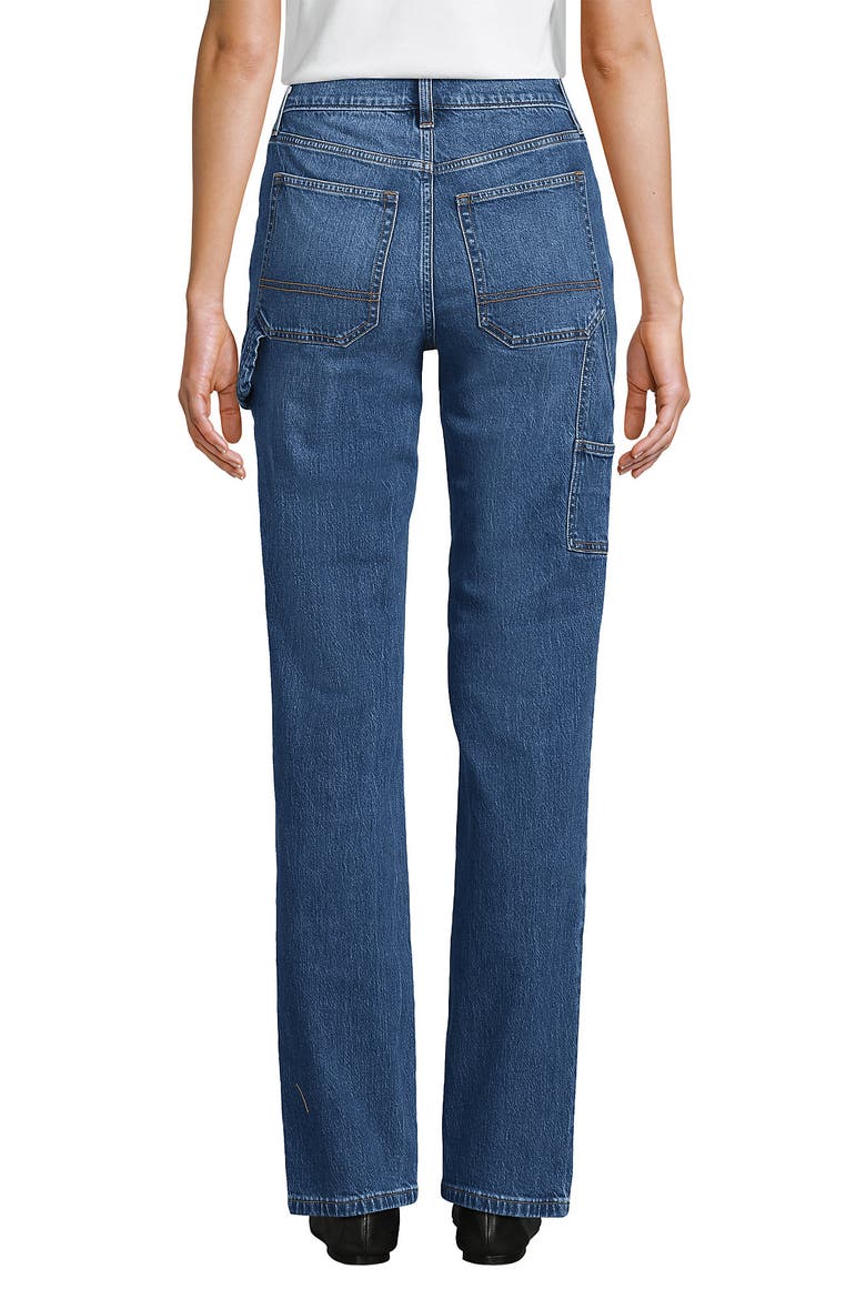 Soft Denim High Rise Rail Straight Leg Utility Jeans, Alternate, color, Indigo Tide Blue