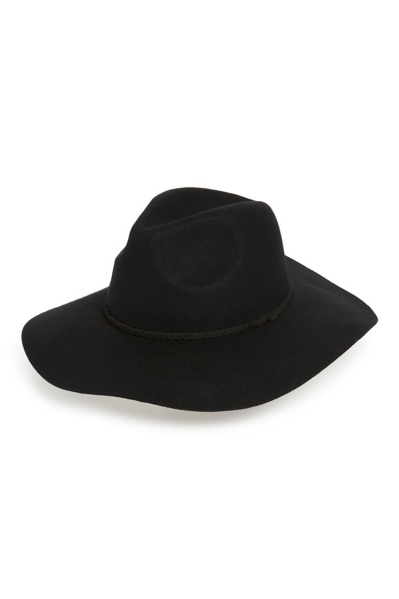 Wide Brim Felt Panama Hat, Main, color, BLACK