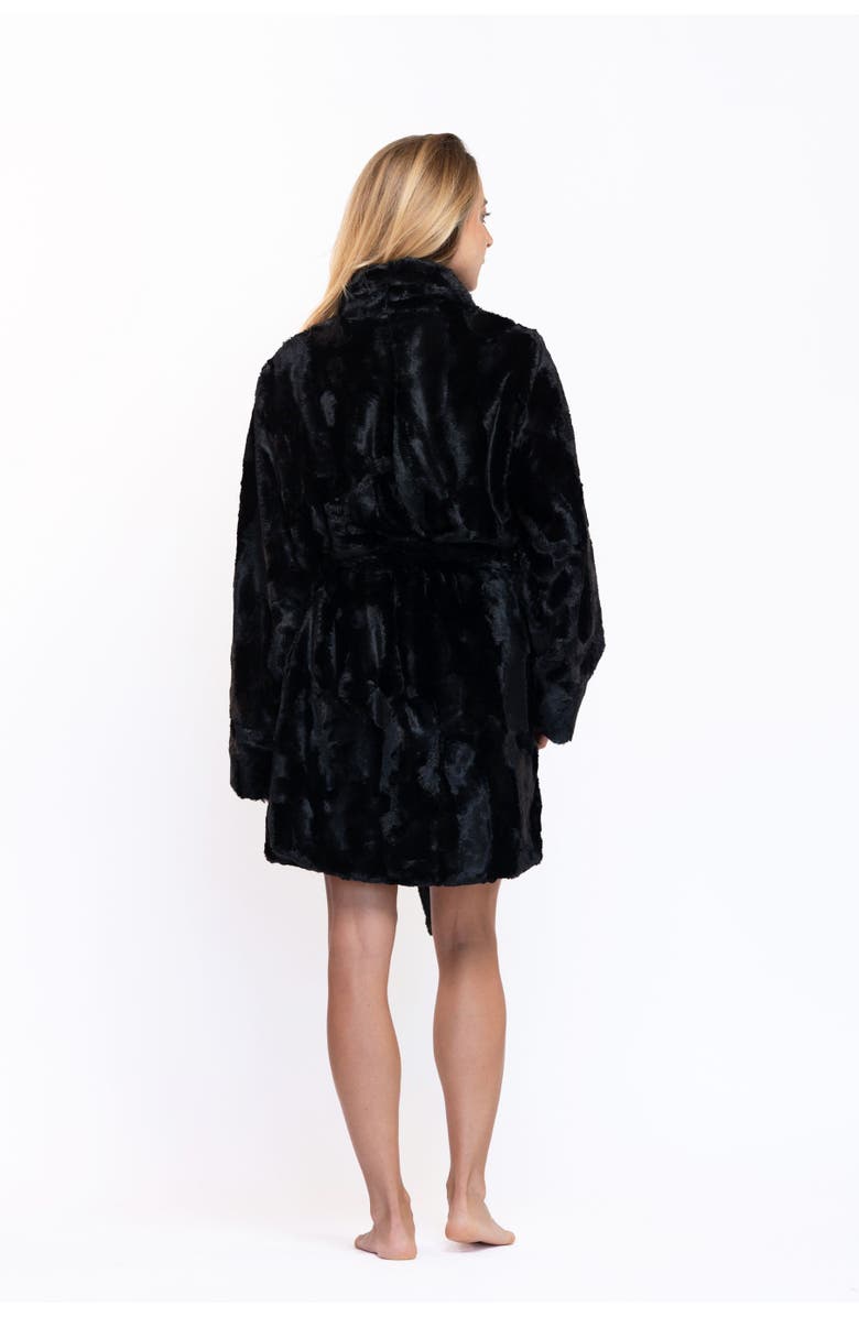 Sea To Me Blankets Ojai Faux Fur Robe, Alternate, color, Obsidian