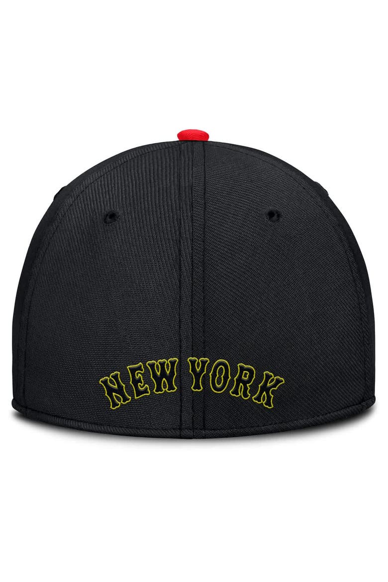 Men's Nike Crimson/Black New York Mets Neon 90s Rise SwooshFlex Hat, Alternate, color, Crimson