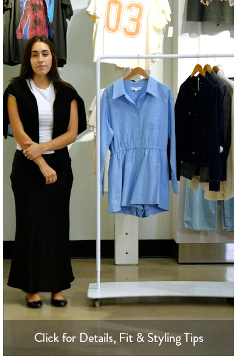 Long Sleeve Oxford Cotton Romper video