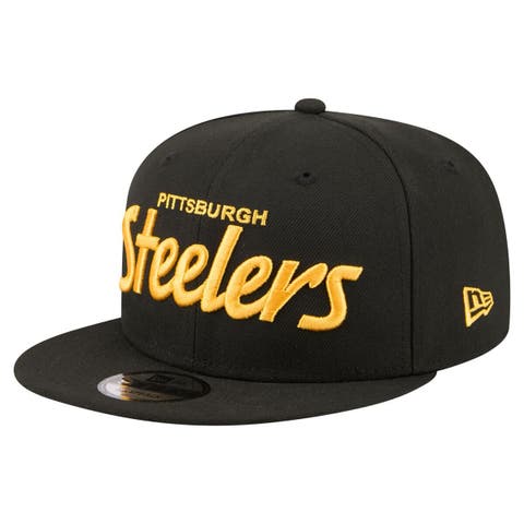 Men's New Era  Black Pittsburgh Steelers Core Team Script 9FIFTY Snapback Hat