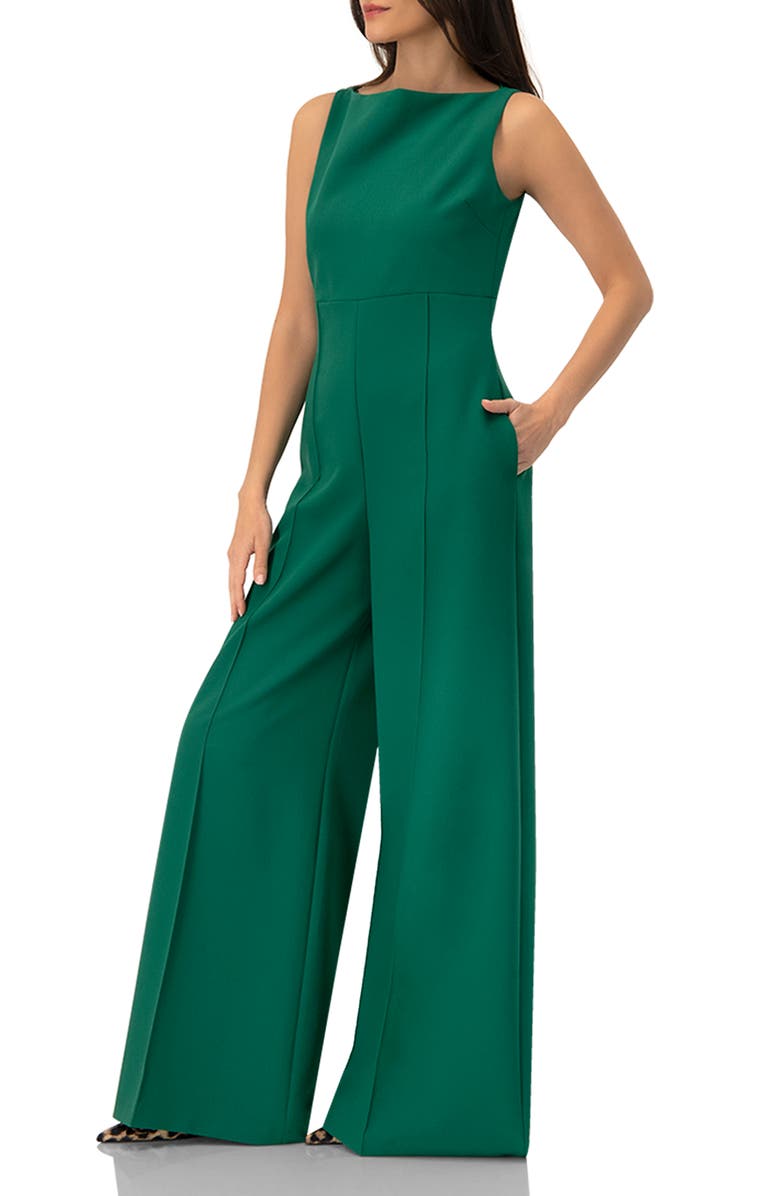IVONNE Sleeveless Wide-Leg Jumpsuit, Alternate, color, Green