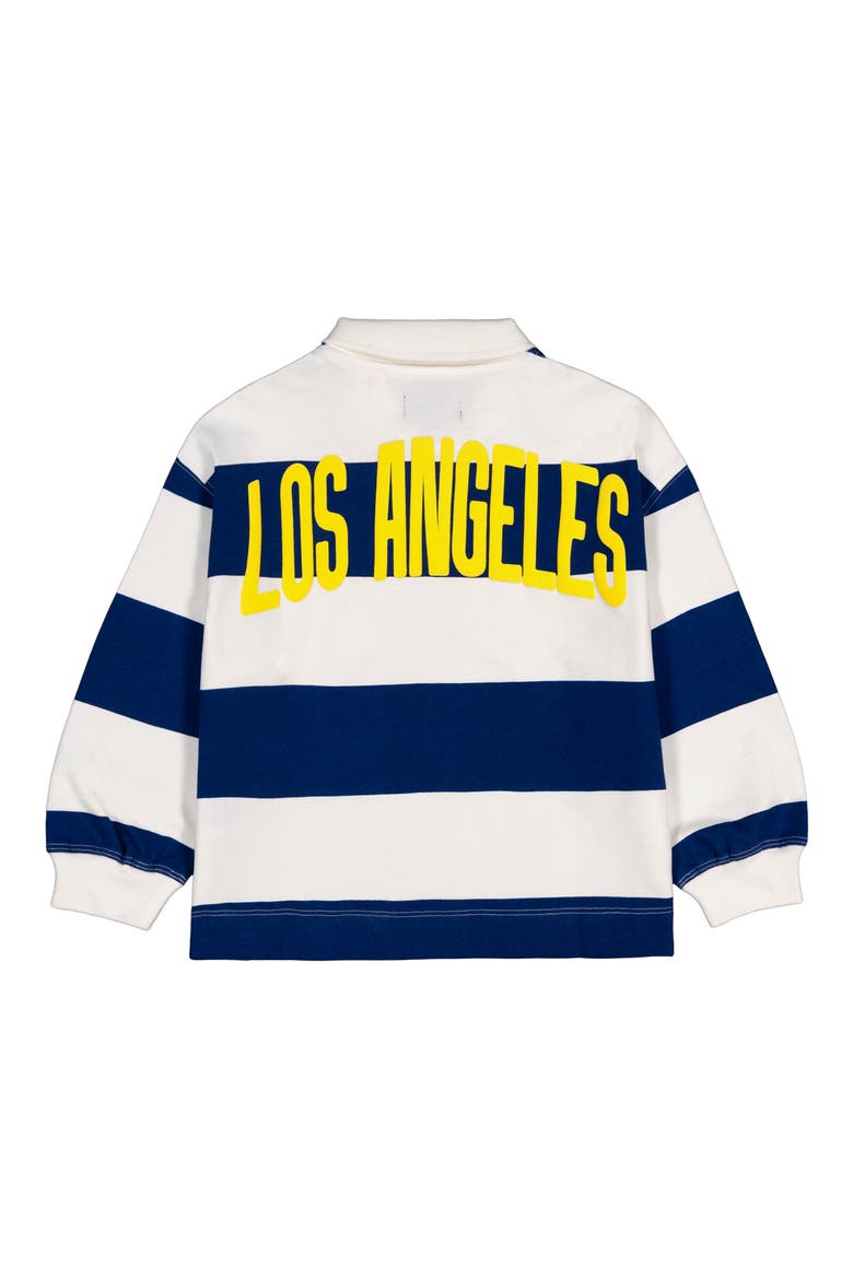 Kids' Stripe Long Sleeve Polo, Alternate, color, NAVY
