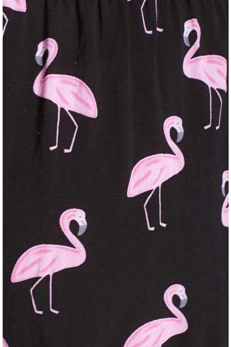 'Challe' Lace Trim Print Shorts (Nordstrom Exclusive), Alternate, color, BLACK FLAMINGO
