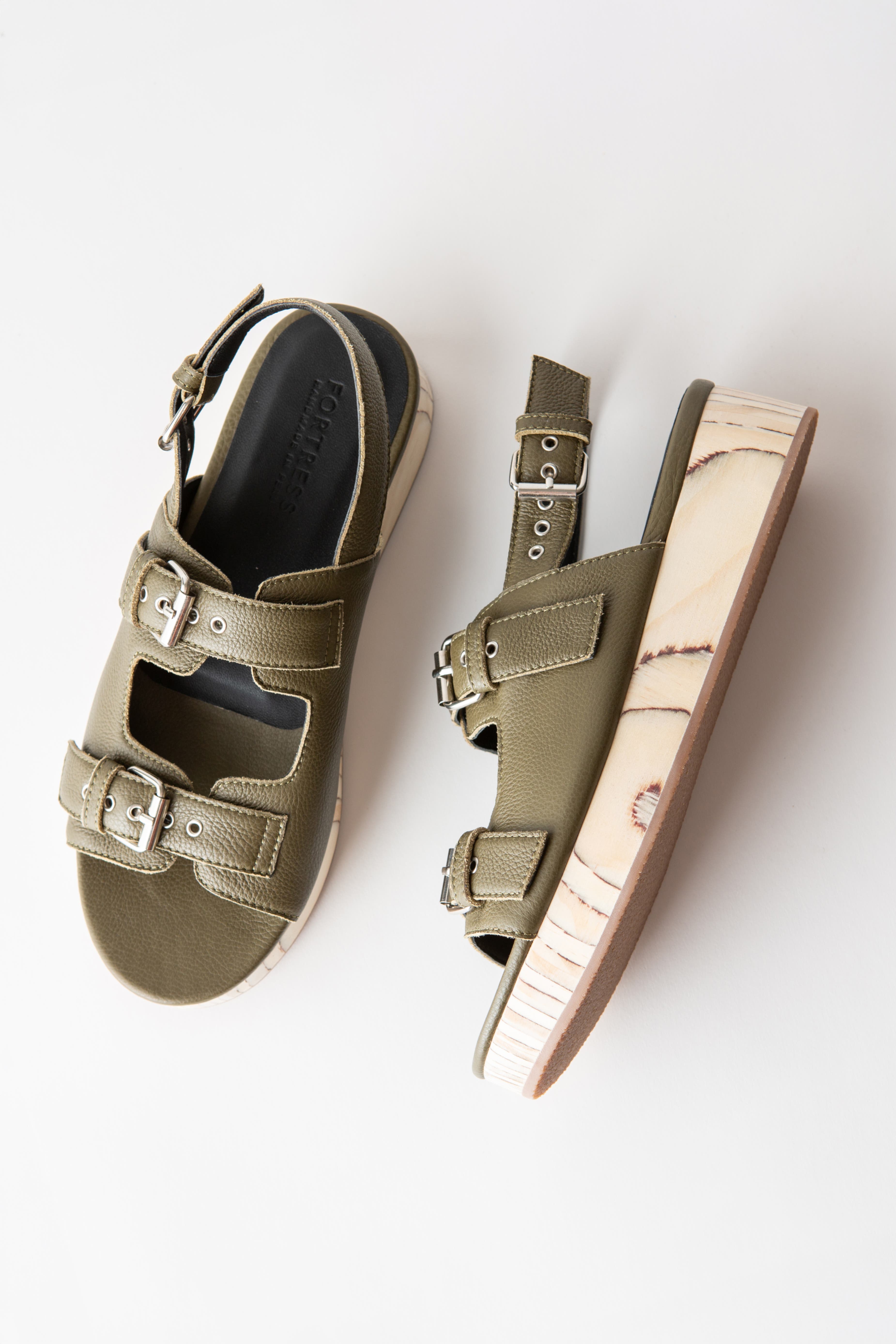 Leja Flatform Sandal, Alternate, color, Cactus Grained Nappa