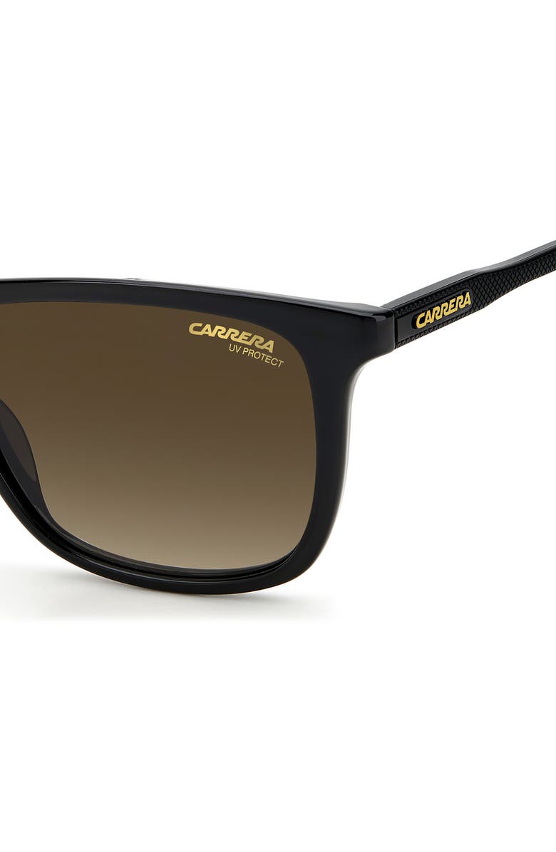 Carrera Eyewear 53mm Rectangular Sunglasses, Alternate, color, Black