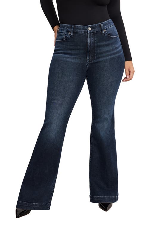 Good American Always Fits Good Distressed Flare Jeans In Purple