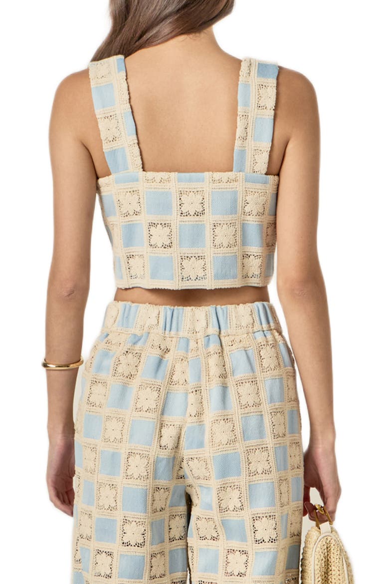 Crochet Inset Crop Top, Alternate, color, POWDER BLUE