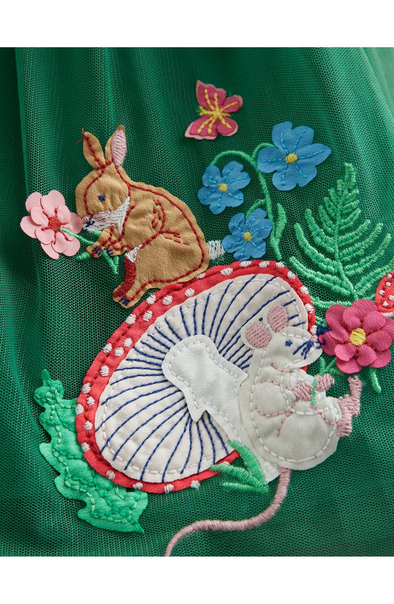 Mini Boden Kids' Appliqué Long Sleeve Velvet & Tulle Dress, Alternate, color, 