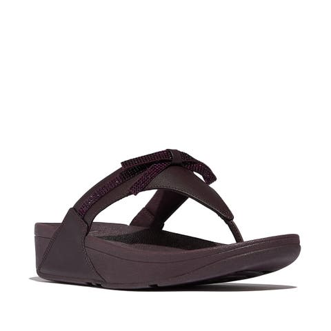 Lulu Glitz Bow Leather Toe Post Sandals